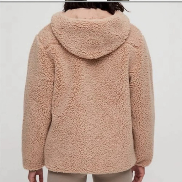 Aritzia Tna Sherpa Fleece Hooded Jacket Tan Size XXS - Picture 16 of 16